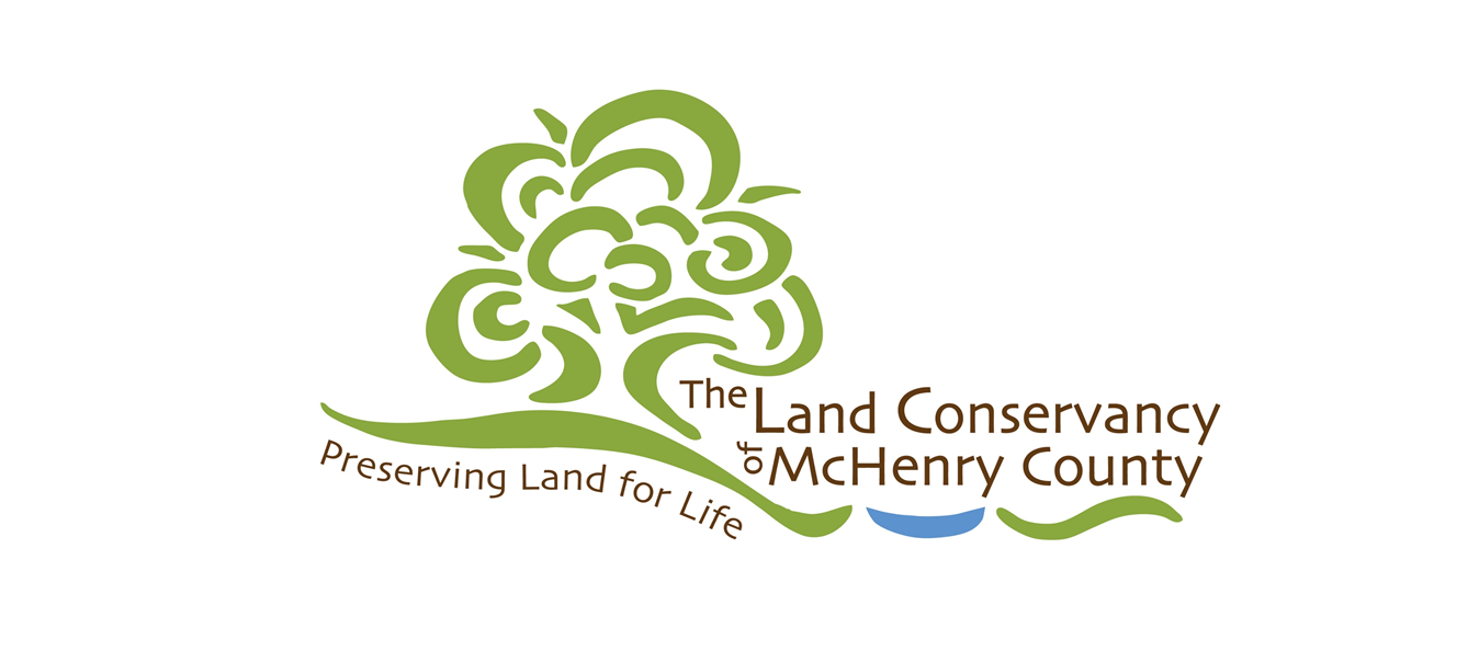 The Land Conservancy of McHenry County - Preserving Land for Life text logo with drawing of a green tree